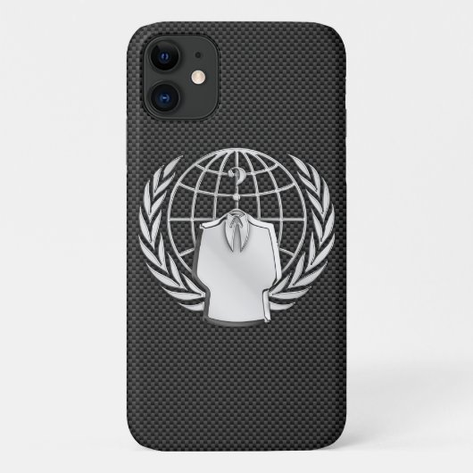 Anoniem Chroom op koolstofvezel Case-Mate iPhone Case (Achterkant)