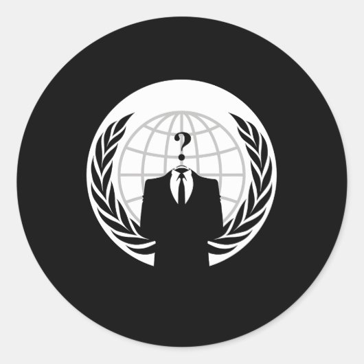 Anoniem Insignia Wij zijn Anoniem Ronde Sticker (Voorkant)