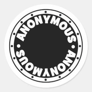 Anoniem Ronde Sticker