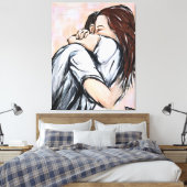 Anoniem tweetal 1 canvas afdruk (Insitu (Slaapkamer))