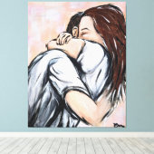 Anoniem tweetal 1 canvas afdruk (Insitu (Houten vloer))