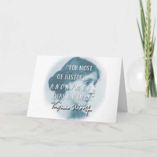 Anoniem was een het citaatblauw van de Vrouw ~ Kaart (Voorkant)