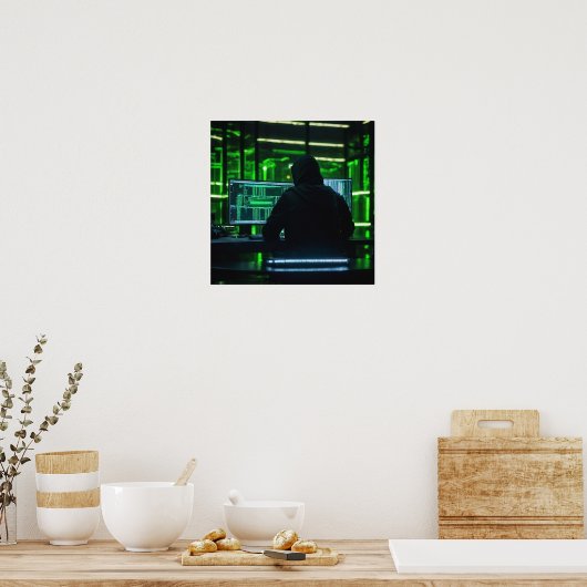 Anonieme Codering Hacker Poster (Keuken)
