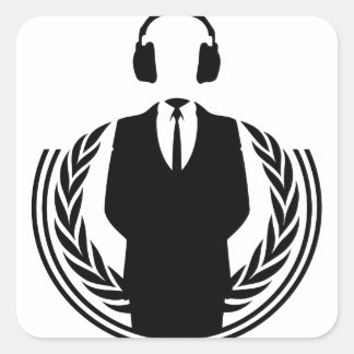 Anonieme DJ Vierkante Sticker