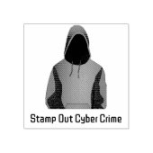 Anonieme Hacker in Hoodie Cybercrime Aangepaste Te Rubberstempel (Afrduk)