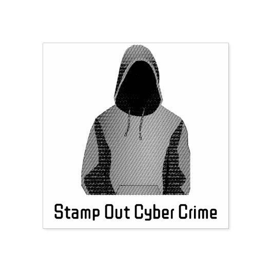 Anonieme Hacker in Hoodie Cybercrime Aangepaste Te Rubberstempel (Afrduk)