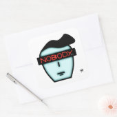 Anonieme niemands gezicht v1 vierkante sticker (Envelop)