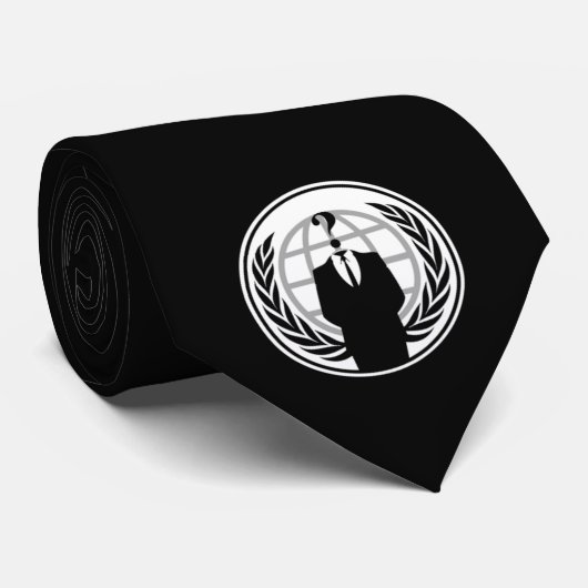 Anonieme Stropdas zwart (Opgerold)