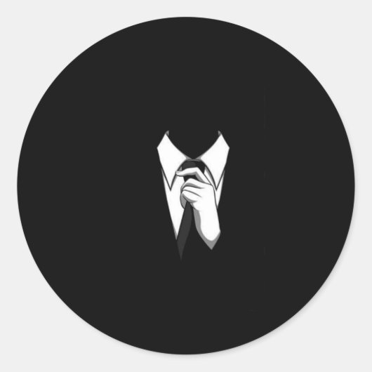 Anonieme Suit en Stropdas Ronde Sticker (Voorkant)