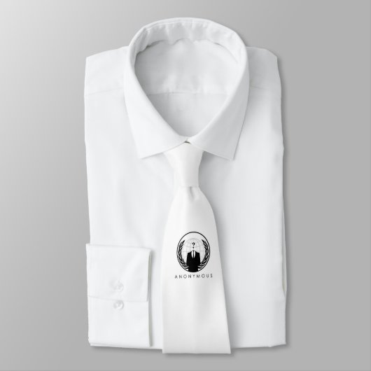Anonieme witte Stropdas (logo) (Gebonden)