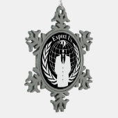 Anonieme zeehond tin sneeuwvlok ornament (Links)