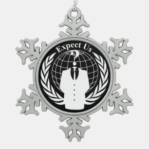 Anonieme zeehond tin sneeuwvlok ornament