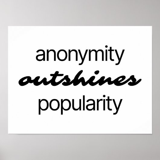 Anonymity Poster (Voorkant)