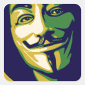 Anonymous Brasil Vierkante Sticker (Voorkant)