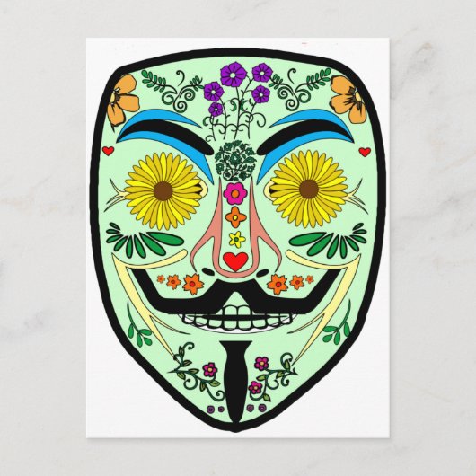 ANONYMOUS Dag van de dood 2 KunstAnonmasker 4Chan Briefkaart (Voorkant)