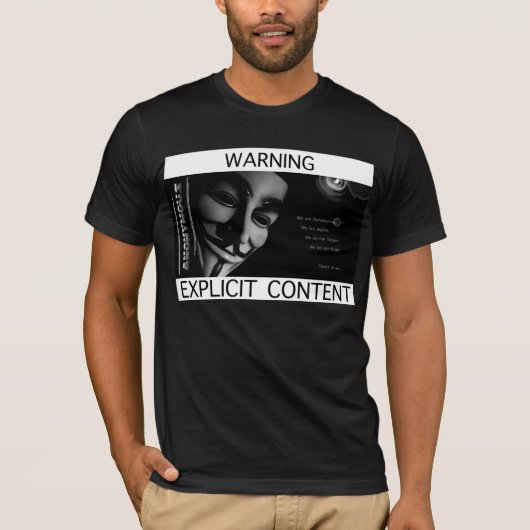 ANONYMOUS, expliciet gehalte T-shirt (Voorkant)