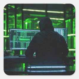 Anonymous Hacker Vierkante Sticker