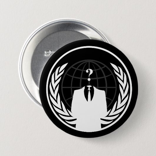 Anonymous International Black Button (Voorkant /achterkant)