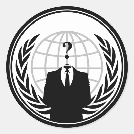 ANONYMOUS logo Ronde Sticker (Voorkant)