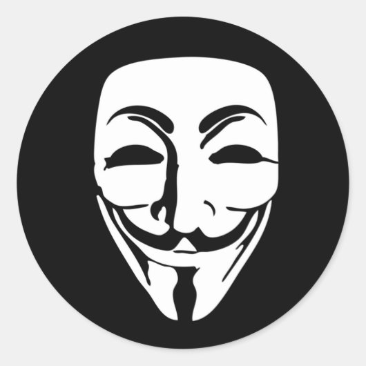 ANONYMOUS mask Ronde Sticker (Voorkant)