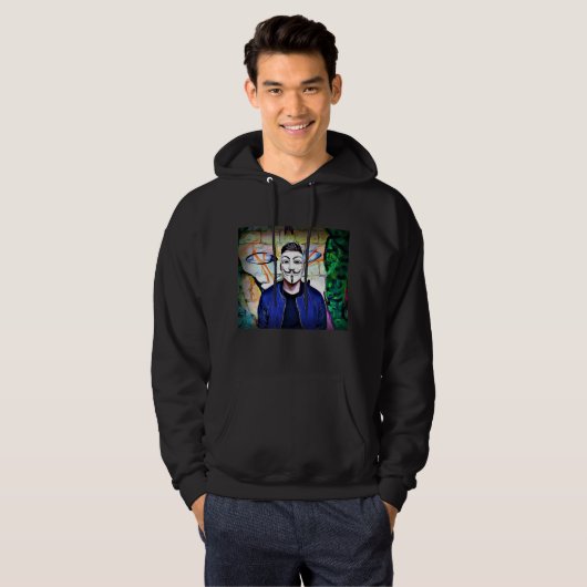 Anonymous Mask Truth & Justice Seeker Graffiti Hoodie (Voorkant volledig)