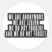 ANONYMOUS RONDE STICKER (Voorkant)