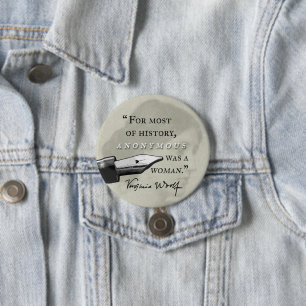Anonymous Virginia was een citaat uit Woolf Ronde Button 7,6 Cm