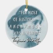 Anonymous Virginia Woolf citeert blauw Keramisch Ornament (Voorkant)