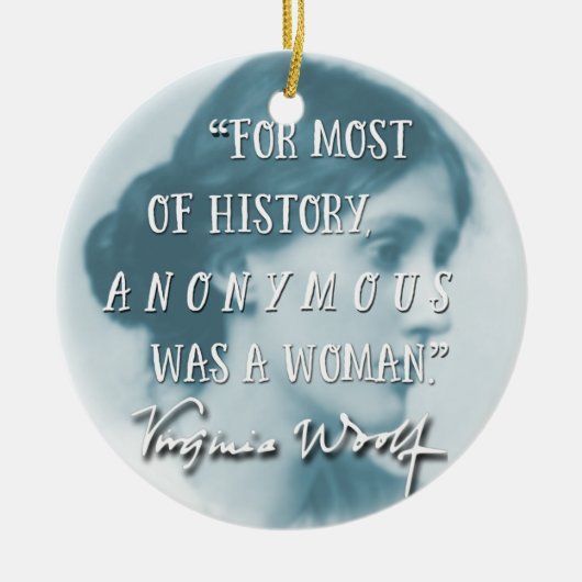 Anonymous Virginia Woolf citeert blauw Keramisch Ornament (Voorkant)