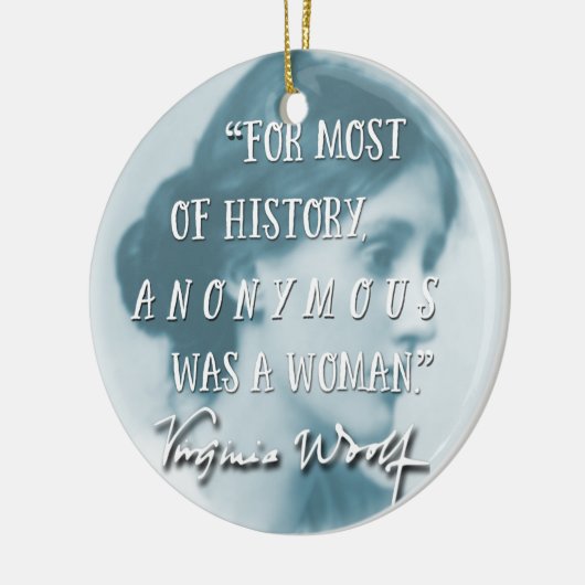 Anonymous Virginia Woolf citeert blauw Keramisch Ornament (Links)