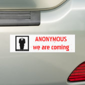 ANONYMOUS, we komen eraan Bumpersticker (Op auto)