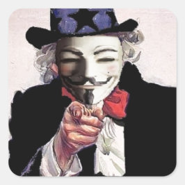 Anonymous wil jou vierkante sticker