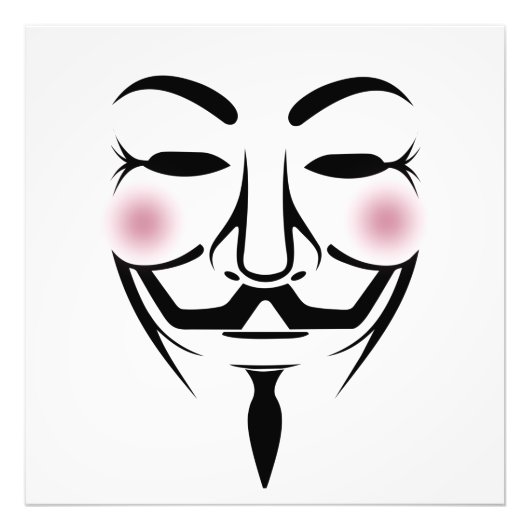 anonymus mask vendetta hacker cyber internet foto afdruk (Voorkant)
