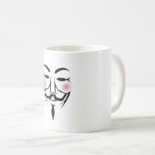 anonymus mask vendetta hacker cyber internet koffiemok (Voorkant rechts)
