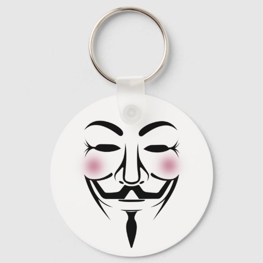anonymus mask vendetta hacker cyber internet sleutelhanger (Voorkant)