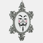 anonymus mask vendetta hacker cyber internet tin sneeuwvlok ornament (Links)
