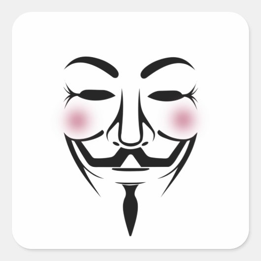 anonymus mask vendetta hacker cyber internet vierkante sticker (Voorkant)