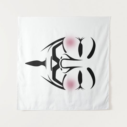 anonymus mask vendetta hacker cyber internet wandkleed (Voorkant (horizontaal))