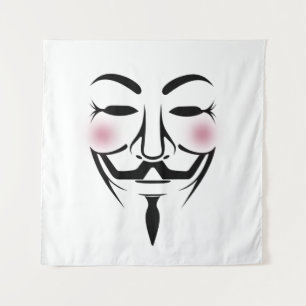 anonymus mask vendetta hacker cyber internet wandkleed