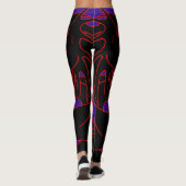 Anopurodon Double Dragon Zwart Paarse Leggings (Achterkant)
