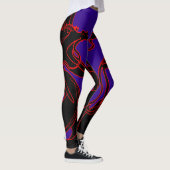 Anopurodon Double Dragon Zwart Paarse Leggings (Rechts)