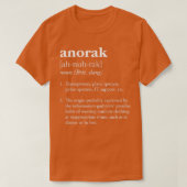 Anorak-definitiekleding gedragen door trainspotter t-shirt (Design voorkant)