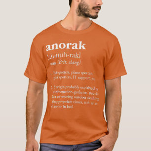 Anorak-definitiekleding gedragen door trainspotter t-shirt
