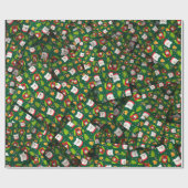 anoraks, blaadjes en Beren, van kerstmis [3D] Cadeaupapier (Vlak)