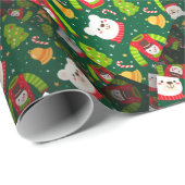 anoraks, blaadjes en Beren, van kerstmis [3D] Cadeaupapier (Rol Hoek)