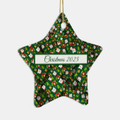 anoraks, blaadjes en Beren, van kerstmis [3D] Keramisch Ornament (Rechts)