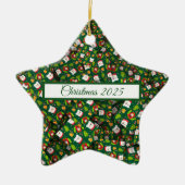 anoraks, blaadjes en Beren, van kerstmis [3D] Keramisch Ornament (Voorkant)