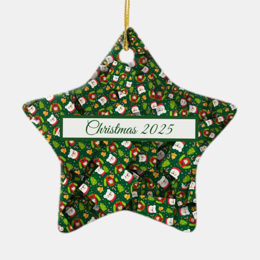 anoraks, blaadjes en Beren, van kerstmis [3D] Keramisch Ornament (Voorkant)