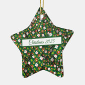 anoraks, blaadjes en Beren, van kerstmis [3D] Keramisch Ornament (Links)