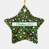 anoraks, blaadjes en Beren, van kerstmis [3D] Keramisch Ornament (Achterkant)